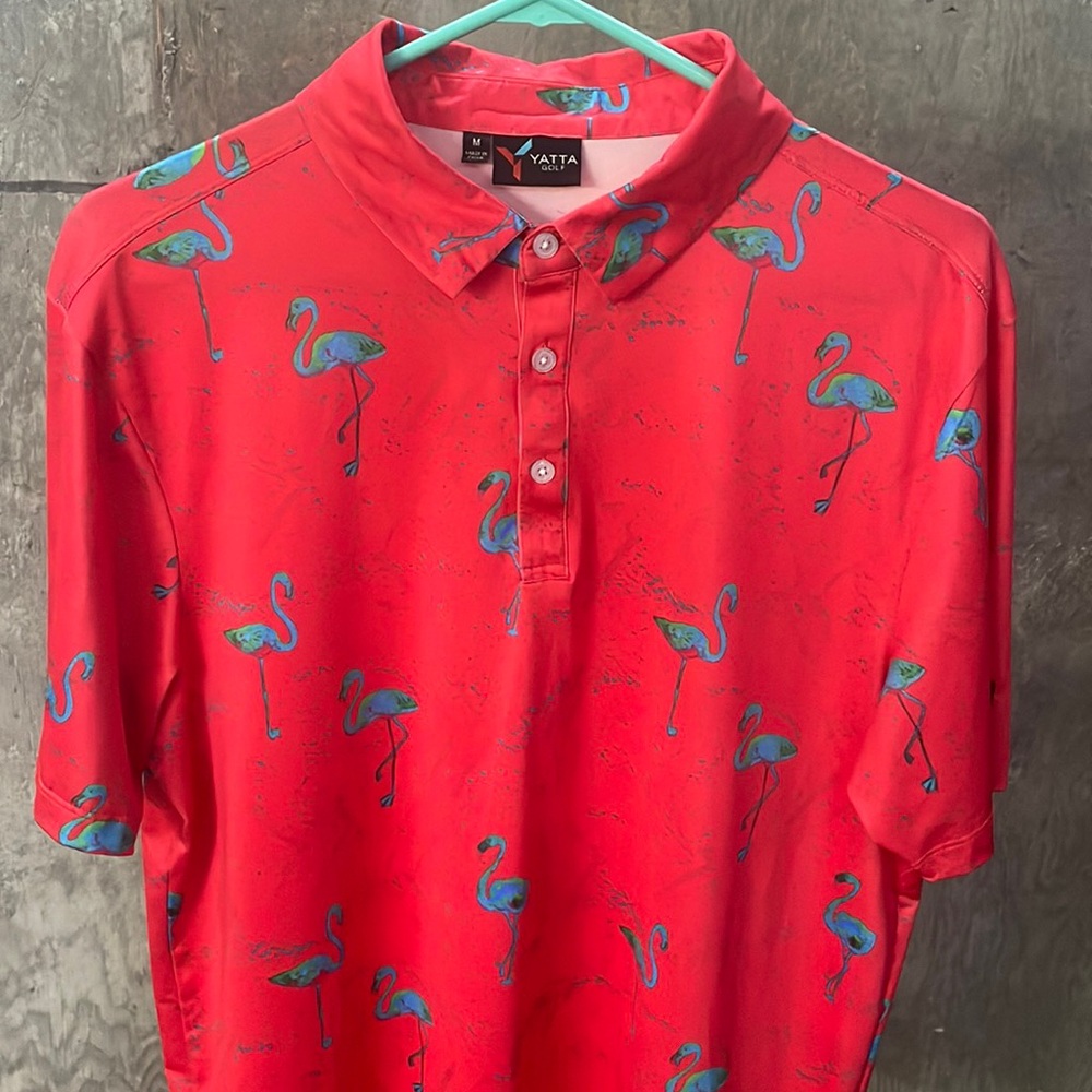 Yatta Golf Flamingo Golf Shirt size Medium